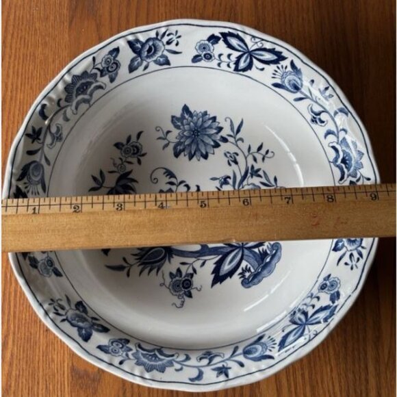 Nikko Ironstone 9" Blue Bonnet Pattern Serving Bowl 1960s Harmony House China - Picture 3 of 3